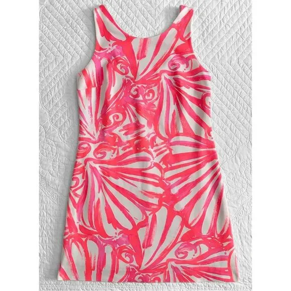 Lilly Pulitzer Callie Shift Dress Pink Sun Ray Shimmy Shimmy Women’s Small - Picture 2 of 12